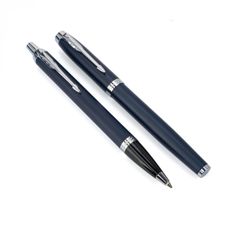 Parker IM Blue CT Fountain Pen and Ballpoint Pen Set with Case - PAR133-DUO-PT