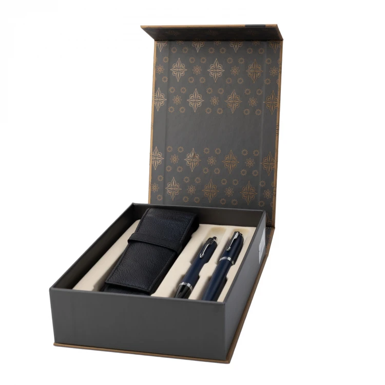 Parker IM Blue CT Fountain Pen and Ballpoint Pen Set with Case - PAR133-DUO-PT