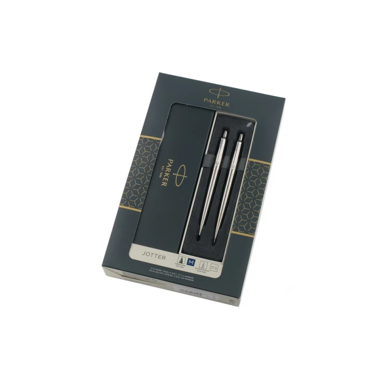Parker Jotter Core Steel CT Pencil and Pen Set - PAR179-DUO-CT