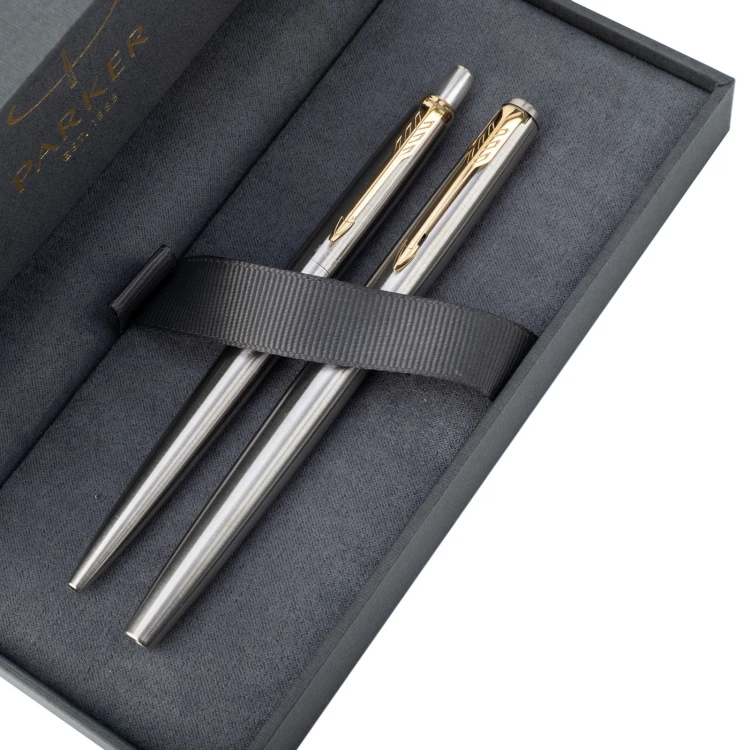 Parker Jotter Core Stainless Steel GT Set - Fountain Pen and Ballpoint Pen - PAR234-DUO-PRO