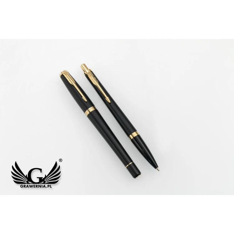 Parker URBAN Core Muted Black GT Fountain Pen and Ballpoint Pen Set with White Notepad - PAR136-DUO-PT