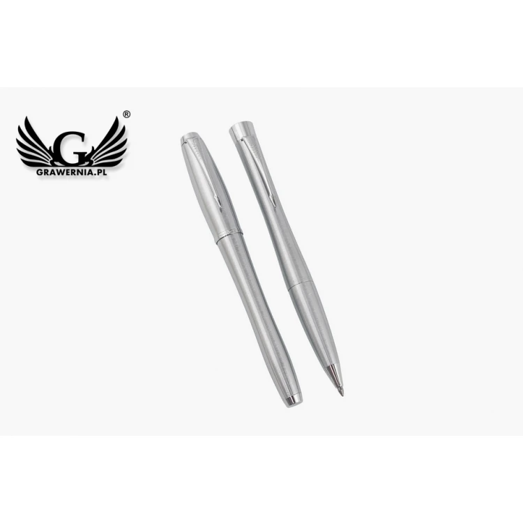 Parker URBAN Metro Metallic CT Fountain Pen and Ballpoint Pen Set with Red Notebook - PAR137-DUO-SW