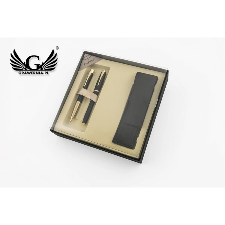 Parker URBAN Muted Black GT Fountain Pen and Ballpoint Pen Set with Case - PAR116-DUO-SW