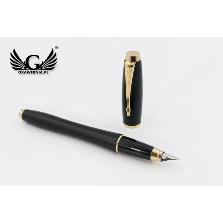 Parker URBAN Muted Black GT Fountain Pen and Ballpoint Pen Set with Case - PAR116-DUO-SW
