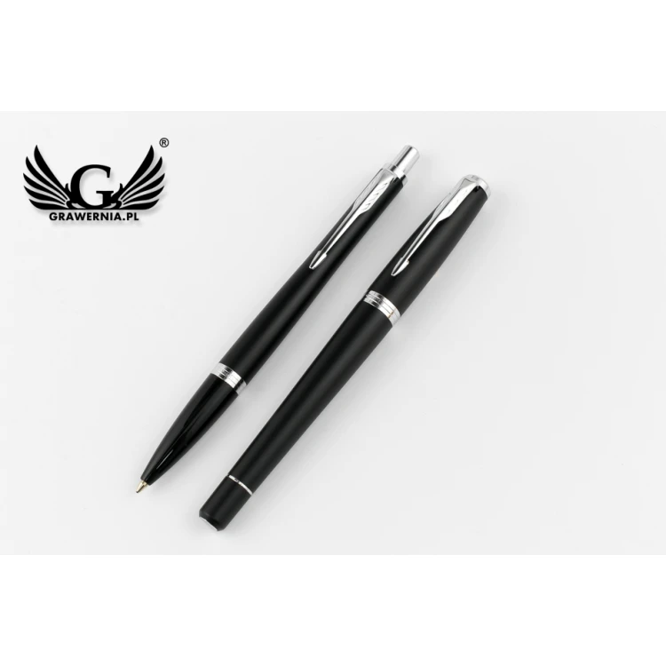 Parker URBAN Core Muted Black CT Fountain Pen and Ballpoint Pen Set with White Notepad - PAR169-DUO-PT