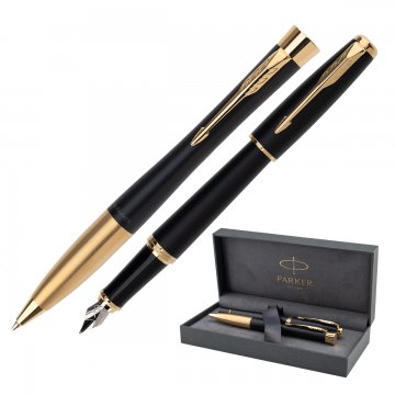 Parker URBAN Muted Black GT Fountain Pen and Ballpoint Pen Set - PAR208-DUO-PRO