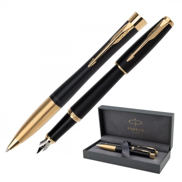 Parker URBAN Muted Black GT Fountain Pen and Ballpoint Pen Set - PAR208-DUO-PRO