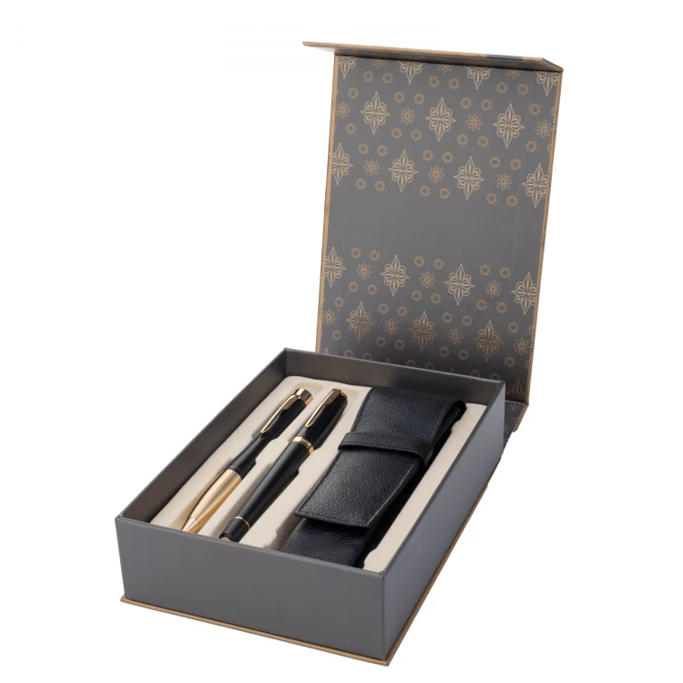 Parker URBAN Muted Black GT Fountain Pen and Ballpoint Pen Set with Case - PAR123-DUO-SWPAG