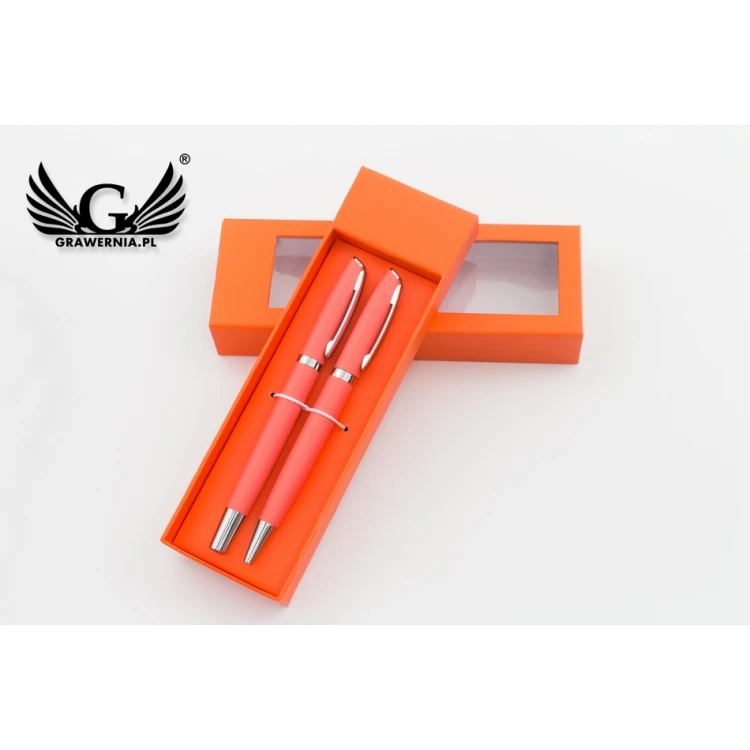 Writing set with engraving - COLORADO - orange - KP011