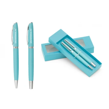 Writing set with engraving - COLORADO - blue - KP013