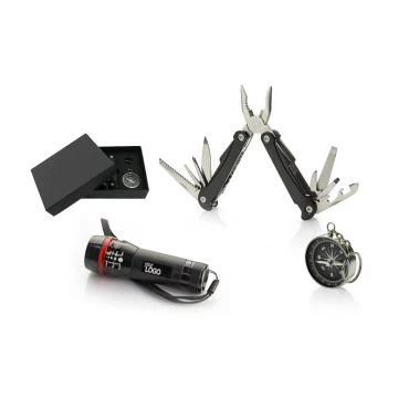 Trip Travel Set - Swiss Knife, Flashlight, Compass - BP97