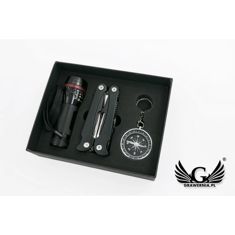 Trip Travel Set - Swiss Knife, Flashlight, Compass - BP97