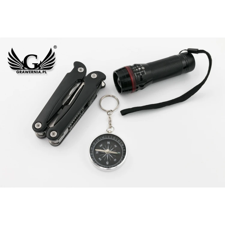 Trip Travel Set - Swiss Knife, Flashlight, Compass - BP97