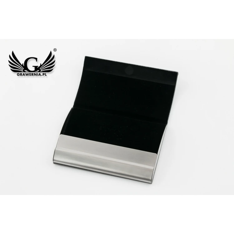 Gift Set Business Card Holder + Keyring - Fabio Grey with Engraving - ZU004