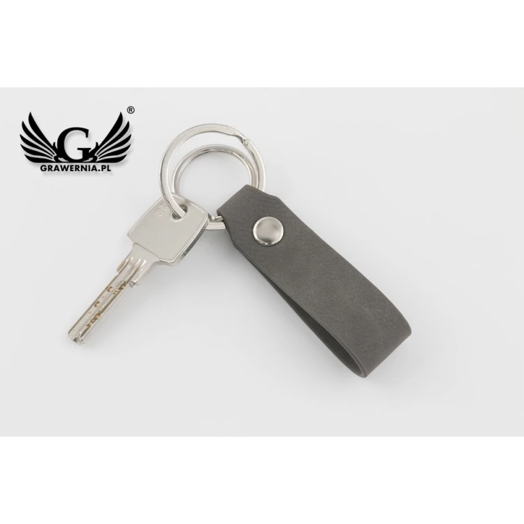 Gift Set Business Card Holder + Keyring - Fabio Grey with Engraving - ZU004
