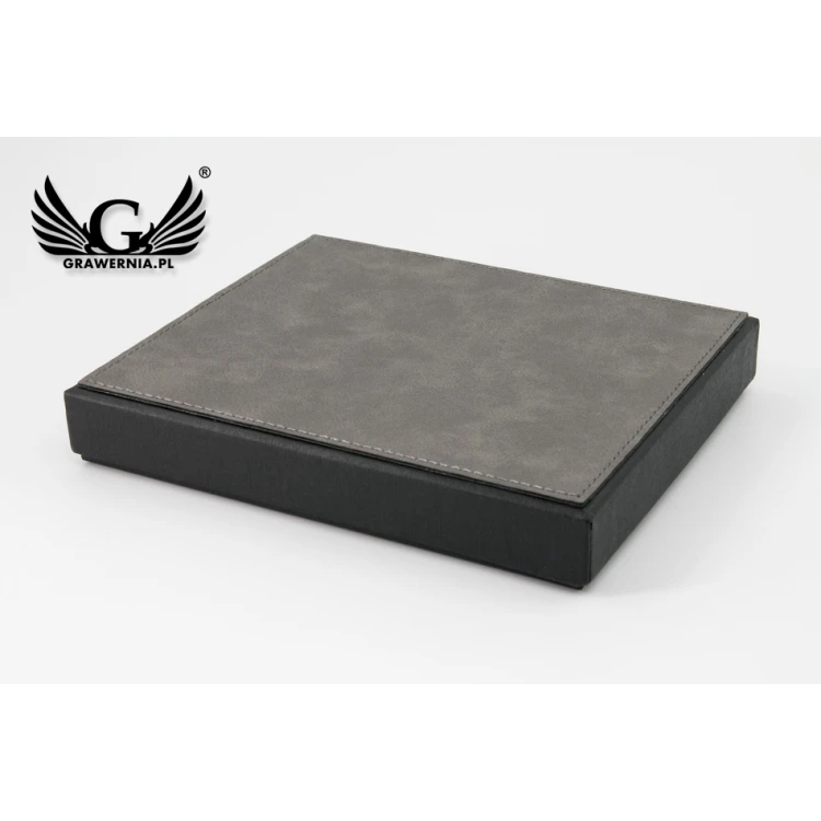 Gift Set Business Card Holder + Keyring - Fabio Grey with Engraving - ZU004