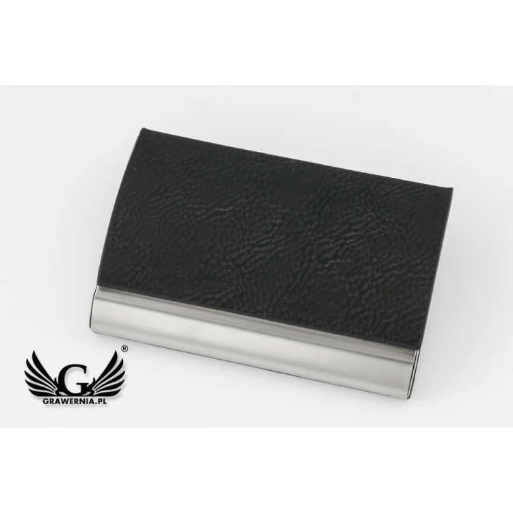 Gift Set Business Card Holder + Keyring - Fabio Black with Engraving - ZU003