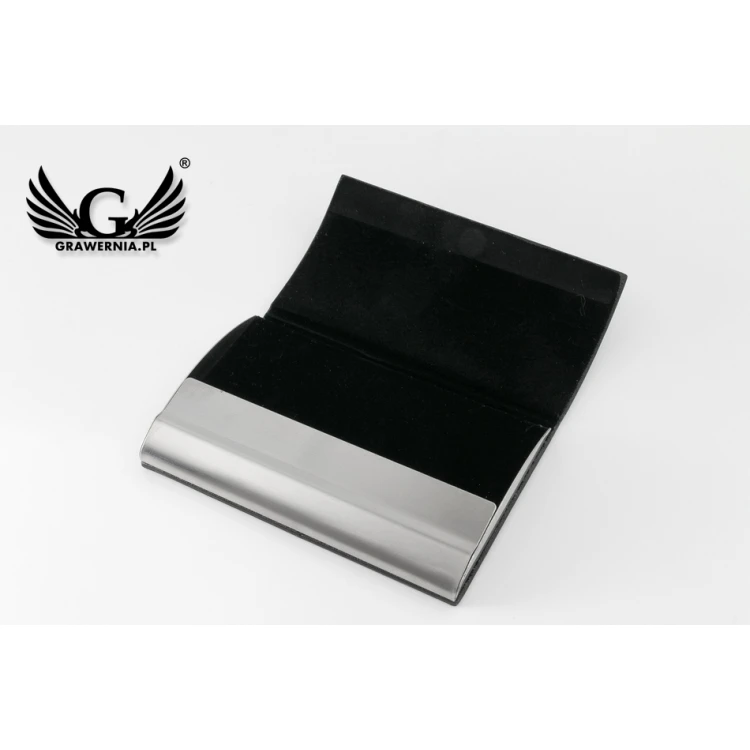 Gift Set Business Card Holder + Keyring - Fabio Black with Engraving - ZU003