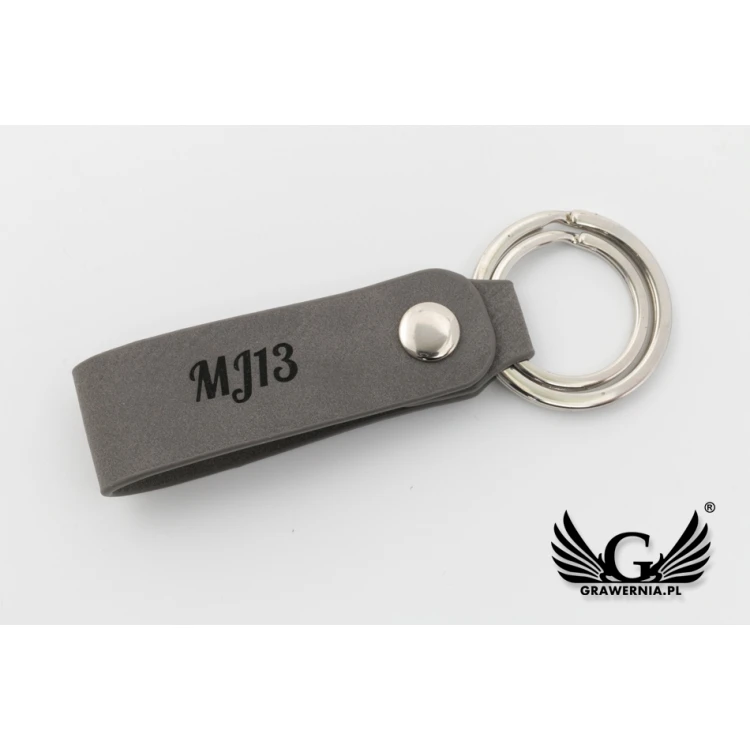 Gift Set Business Card Holder + Keyring - Fabio Grey with Engraving - ZU004