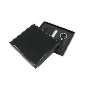 Gift Set Business Card Holder + Keyring - Fabio Black with Engraving - ZU003