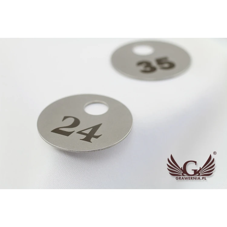 Metal Token 40mm - LEO - 1mm thick steel for cloakrooms, medical clinics - BM034
