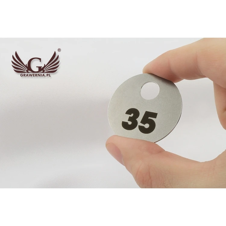 Metal Token 40mm - LEO - 1mm thick steel for cloakrooms, medical clinics - BM034