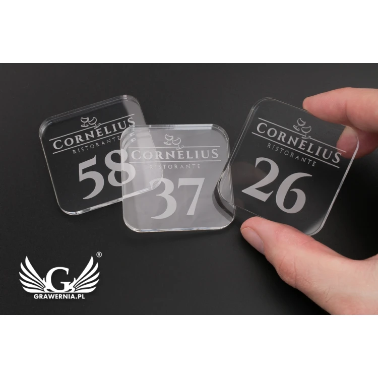 Ralph Acrylic Tokens - for cloakrooms, for cafeterias, for medical clinics