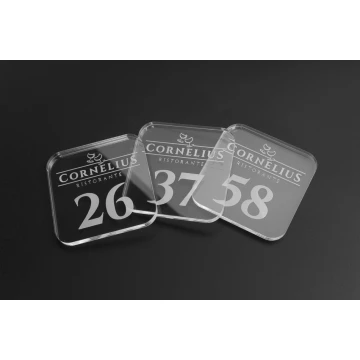 Ralph Acrylic Tokens - for cloakrooms, for cafeterias, for medical clinics