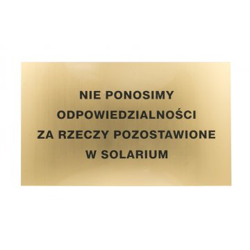 Gold Engraved Information Plaque - Laminate thickness 1.6mm - Dimensions 500x300mm - SZ145