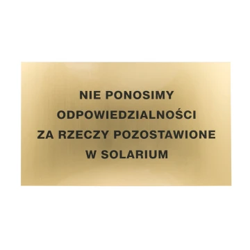 Gold Engraved Information Plaque - Laminate thickness 1.6mm - Dimensions 500x300mm - SZ145