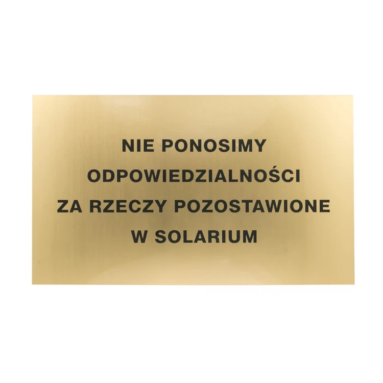 Gold Engraved Information Plaque - Laminate thickness 1.6mm - Dimensions 500x300mm - SZ145