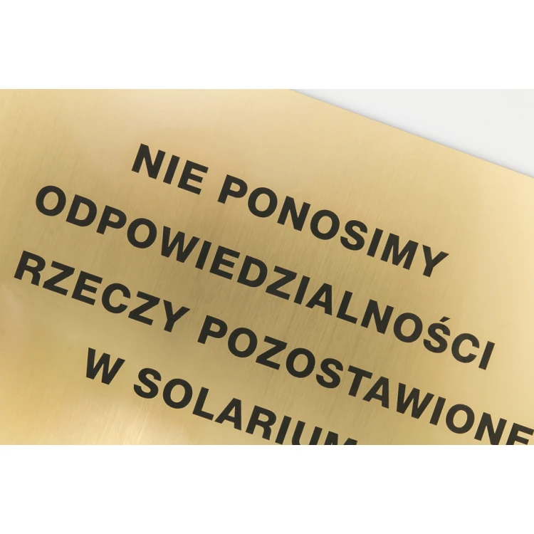 Gold Engraved Information Plaque - Laminate thickness 1.6mm - Dimensions 500x300mm - SZ145