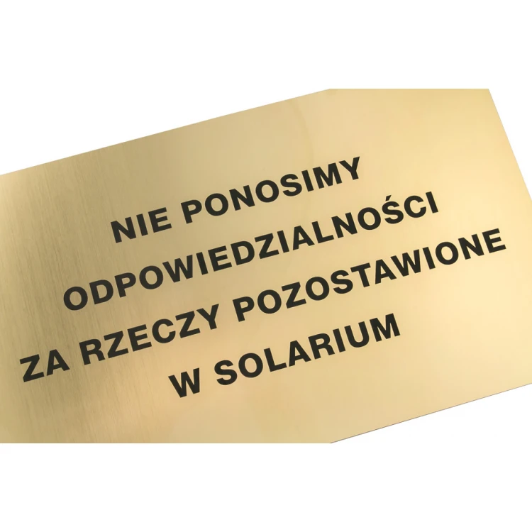 Gold Engraved Information Plaque - Laminate thickness 1.6mm - Dimensions 500x300mm - SZ145