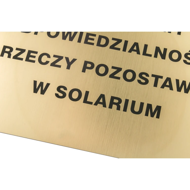 Gold Engraved Information Plaque - Laminate thickness 1.6mm - Dimensions 500x300mm - SZ145