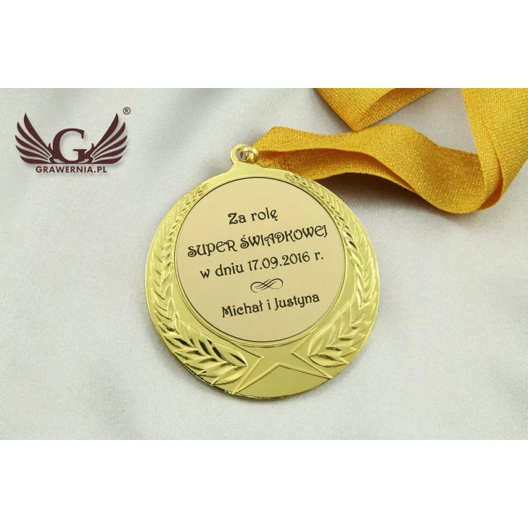 Gold Medal with Ribbon - Diameter 70mm - MMC1170
