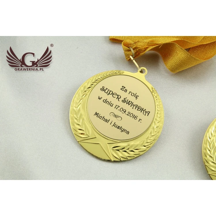 Gold Medal with Ribbon - Diameter 70mm - MMC1170