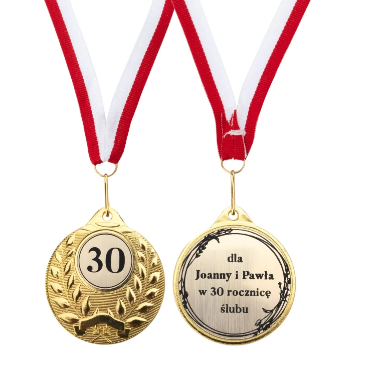 Golden Medals for 30th Pearl Wedding Anniversary - Set in Wooden Case - MGR107