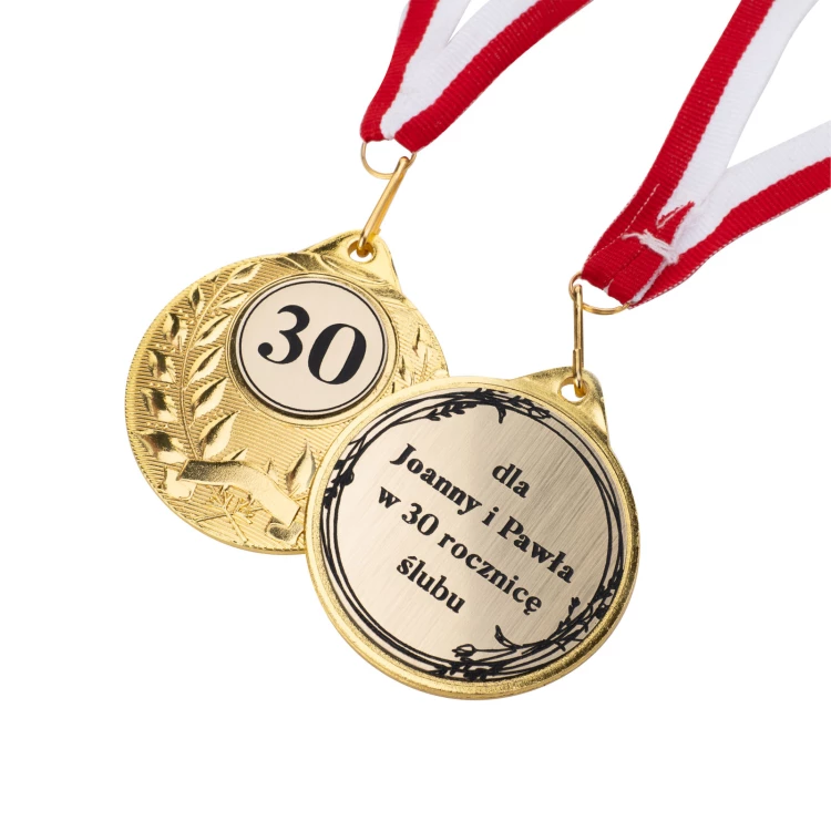 Golden Medals for 30th Pearl Wedding Anniversary - Set in Wooden Case - MGR107