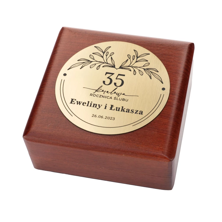 Gold Medals for 35th Coral Wedding Anniversary - Set in Wooden Case - MGR108