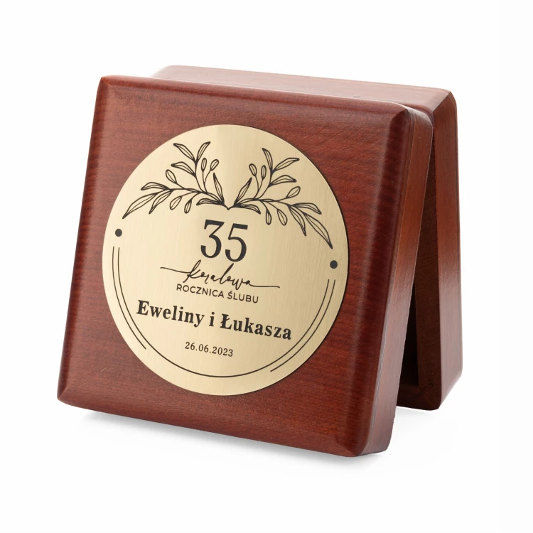 Gold Medals for 35th Coral Wedding Anniversary - Set in Wooden Case - MGR108