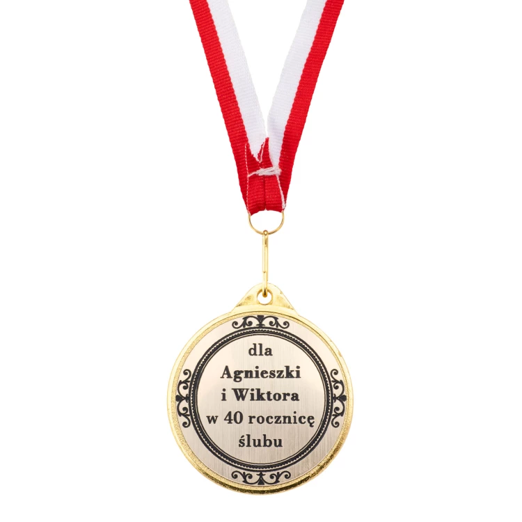 Golden Medals for 40th Ruby Wedding Anniversary - Set in Wooden Case - MGR109