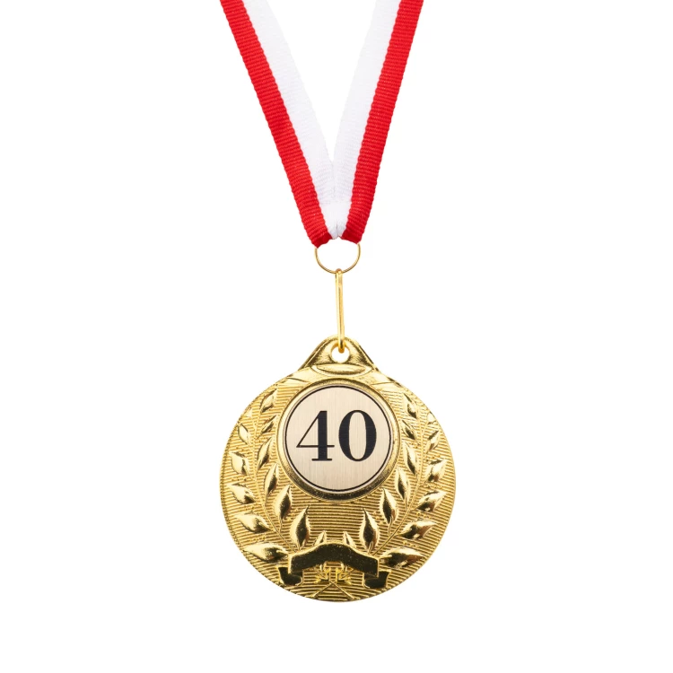 Golden Medals for 40th Ruby Wedding Anniversary - Set in Wooden Case - MGR109