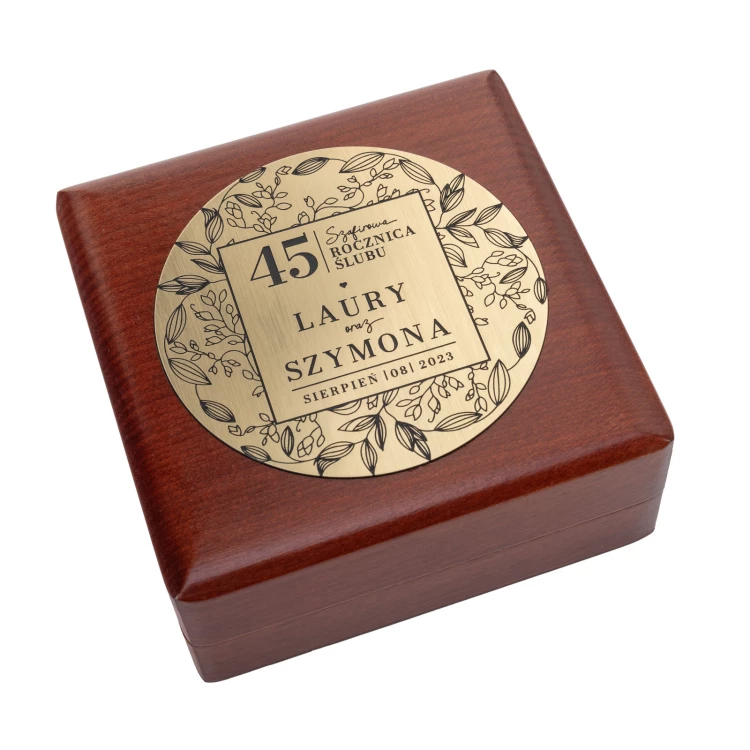 Gold Medals for 45th Sapphire Wedding Anniversary - Set in Wooden Case - MGR110