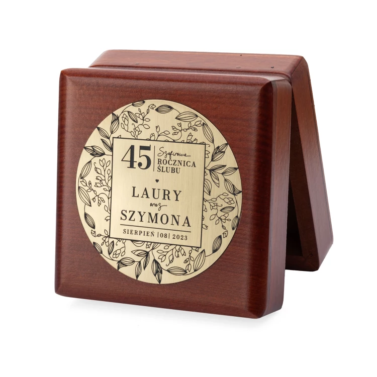 Gold Medals for 45th Sapphire Wedding Anniversary - Set in Wooden Case - MGR110