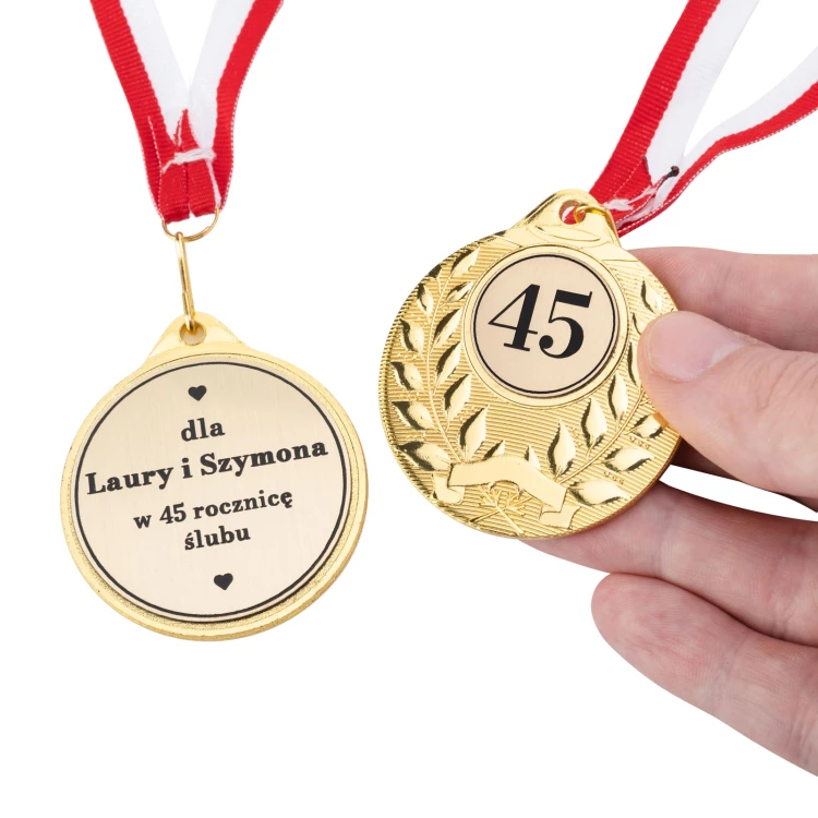 Gold Medals for 45th Sapphire Wedding Anniversary - Set in Wooden Case - MGR110
