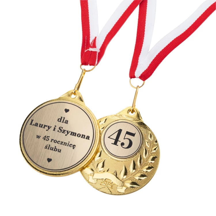 Gold Medals for 45th Sapphire Wedding Anniversary - Set in Wooden Case - MGR110