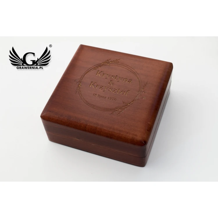 Golden Medals for 50th Golden Wedding Anniversary - Set in Wooden Case - MGR003