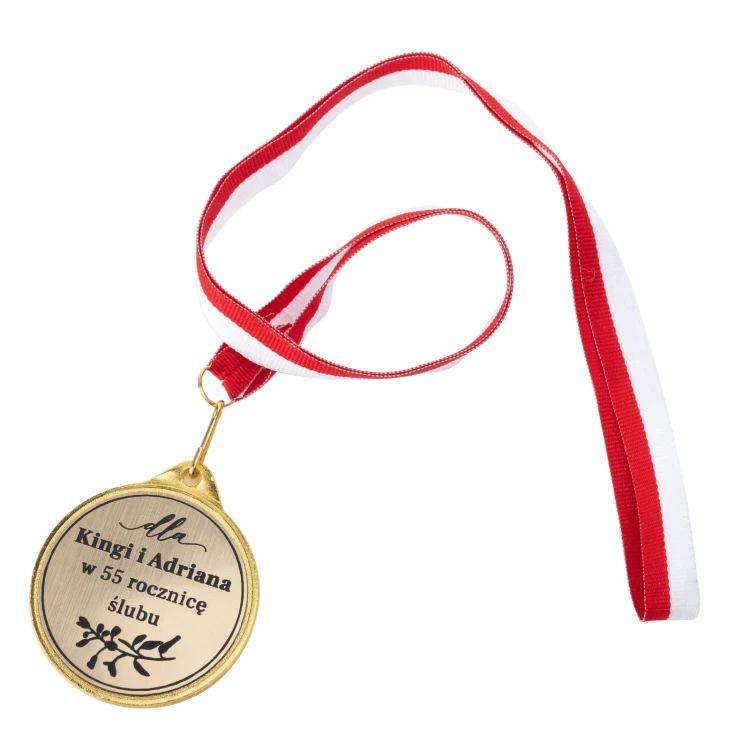 Golden Medals for 55th Emerald Wedding Anniversary - Set in Wooden Case - MGR112
