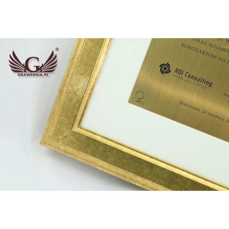Golden diploma in a golden frame - horizontal or vertical - DWR1