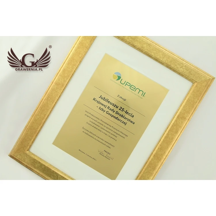 Golden diploma in a golden frame - horizontal or vertical - DWR1